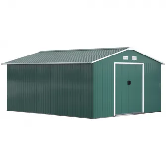 Outsunny Magazie Unelte din Otel Galvanizat, Anti Rugina 3.4 x 3.86 x 2 m,  Verde
