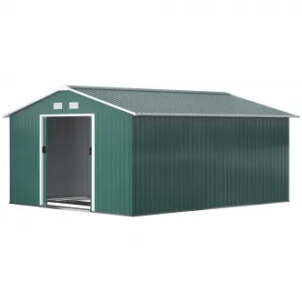 Outsunny Magazie Unelte din Otel Galvanizat, Anti Rugina 3.4 x 3.86 x 2 m,  Verde