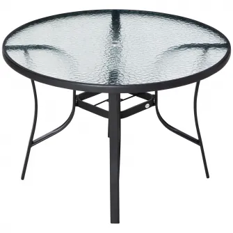 Outsunny masa exterior, rotunda, blat sticla, Ф106.5x71cm