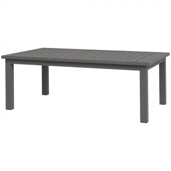 Outsunny Masuta de cafea din aluminiu pentru exterior, Masa laterala dreptunghiulara pentru gradina cu efect de granulatie de lemn si blat cu lamele pentru interior si exterior 100cm x 60cm, Maro