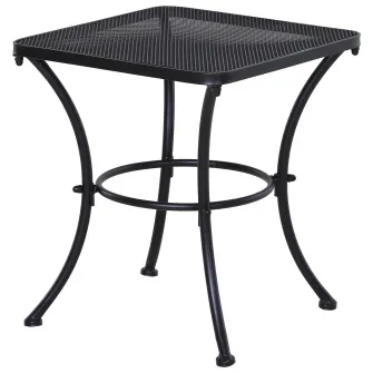 Outsunny Masuta pentru Gradina din Otel cu Blat Perforat, Masuta Patrata pentru Exterior 45x45x50 cm, Negru