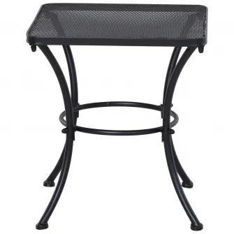Outsunny Masuta pentru Gradina din Otel cu Blat Perforat, Masuta Patrata pentru Exterior 45x45x50 cm, Negru