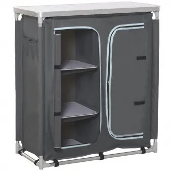 Outsunny Mobilier de Bucatarie de Camping cu 3 Etajere