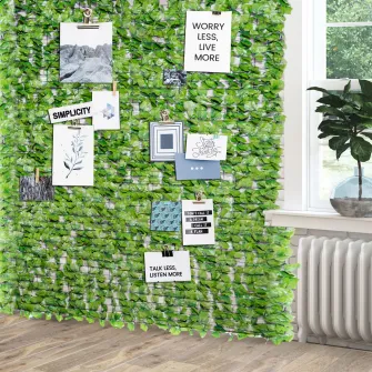Outsunny Rulou de Gard Viu Artificial pentru Balcon si Gradina din PE, Gard Viu Artificial cu Frunze de Artar Verzi 300x150cm