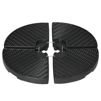 Outsunny Set de greutati din 4 piese pentru baza umbrelei de gradina in consola pentru umbrelele cu articulatie tip banana, Greutati pentru umbrela  pentru suportul bazei, negru