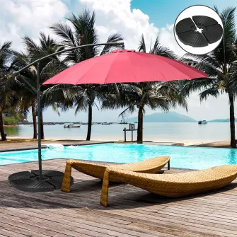 Outsunny Set de greutati din 4 piese pentru baza umbrelei de gradina in consola pentru umbrelele cu articulatie tip banana, Greutati pentru umbrela  pentru suportul bazei, negru