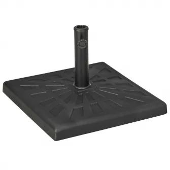 Outsunny Suport de baza din rasina 19kg pentru umbrela de gradina, Greutati patrate pentru suportul pentru umbrele de exterior de pe piata pentru stalpi de Φ32mm, Φ38mm si Φ48mm, negru