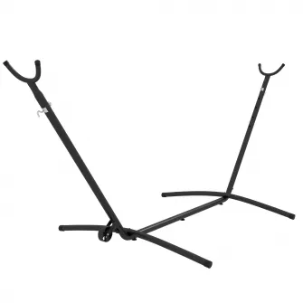 Outsunny Suport pentru hamac 9,5ft, Hamac portabil cu roti, Suport reglabil pentru plasa de hamac cu geanta de transport, pentru hamacuri stil plasa, stil brazilian, stil plat, stil franghie, Negru