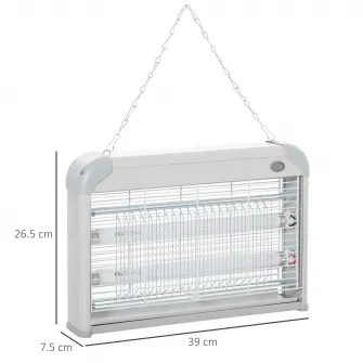 Pachet promo: Aparat electric pentru tantari, Outsunny, 20W, Pentru interior si exterior, Gri/Alb + Dispozitiv electric pentru insecte