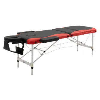 Pat profesional de masaj 215x60x61-84cm Negru-Rosu HOMCOM
