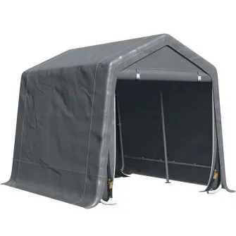 Pavilion cort depoziatare, Outsunny, PE, 280 x 240 x 240 cm, Gri inchis