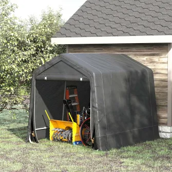 Pavilion cort depoziatare, Outsunny, PE, 280 x 240 x 240 cm, Gri inchis