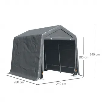 Pavilion cort depoziatare, Outsunny, PE, 280 x 240 x 240 cm, Gri inchis