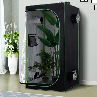 Prelata Hidroponica Grow Tent 80x80x160cm Negru-Verde Outsunny