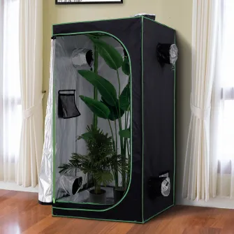 Prelata Hidroponica Grow Tent 80x80x160cm Negru-Verde Outsunny