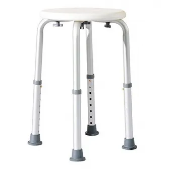 Scaun de baie, Homcom, Alb, 34.2x34.2x34.8-52.3 cm