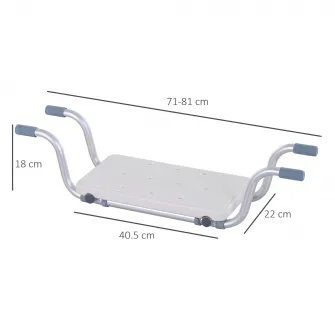 Scaun pentru cada HOMCOM, Latime reglabila 71-81cm, Max 136 kg, Alb/Argintiu