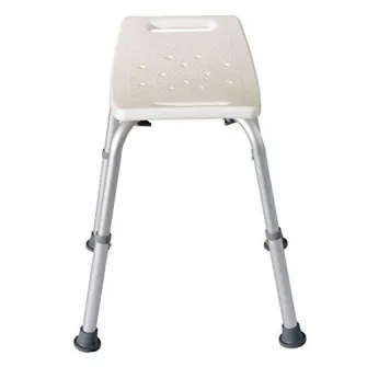 Scaun pentru dus baie, Homcom, Anti-alunecare, Alb, 50x50.6x39.5-56.5 cm