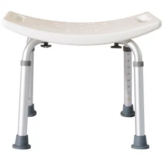 Scaun pentru dus baie, Homcom, Anti-alunecare, Alb, 50x50.6x39.5-56.5 cm