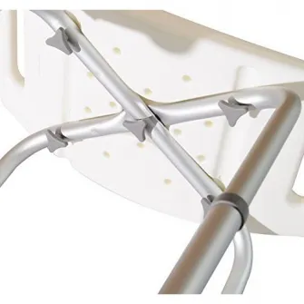 Scaun pentru dus baie, Homcom, Anti-alunecare, Alb, 50x50.6x39.5-56.5 cm