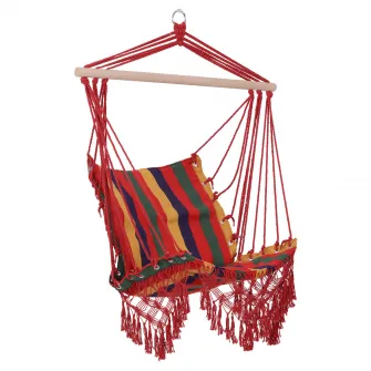 Scaun suspendat Outsunny, Interior/Exterior, Bumbac/Poliester, Capacitate 120 kg, Multicolor