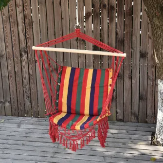 Scaun suspendat Outsunny, Interior/Exterior, Bumbac/Poliester, Capacitate 120 kg, Multicolor