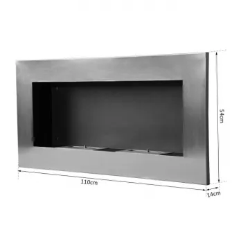 Semineu cu bioetanol Homcom Argintiu 110x54x14 cm