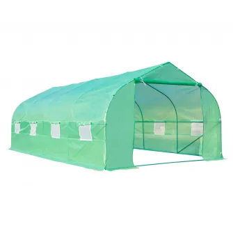 Sera Gradina Outsunny cu acoperis Inclinat din PE pentru plante Verde