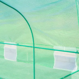 Sera Gradina Outsunny cu acoperis Inclinat din PE pentru plante Verde