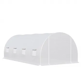 Sera pentru Gradina tip Tunel, Alba, 600x300x200cm, Outsunny