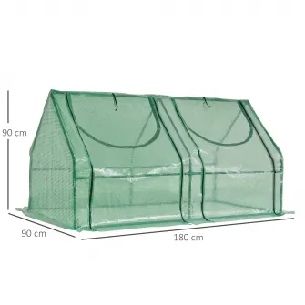 Sera pentru legume/fructe, Outsunny, Otel/Polietilena, 180 x 90 x 90 cm, Verde