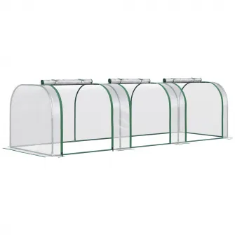 Sera tip tunel, Outsunny, PVC, 295x100x80cm, Transparent