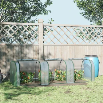 Sera tip tunel, Outsunny, PVC, 295x100x80cm, Transparent