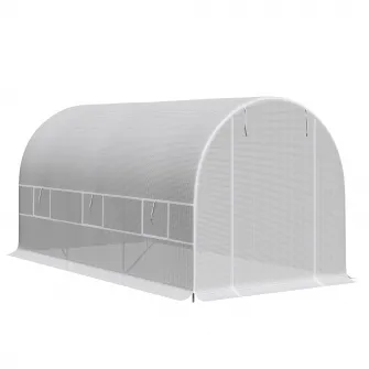 Sera tunel cu schelet din otel, 4x2x2m, alb Outsunny