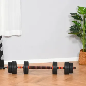 Set 2 Gantere convertibile in Haltera, 25kg in Total cu 12 Discuri greutati