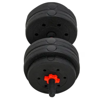 Set 2 Gantere convertibile in Haltera, 25kg in Total cu 12 Discuri greutati