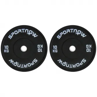 SPORTNOW 2 Placi De Greutati Olimpice De 10 kg, Set De Greutati Pentru Haltere Din Cauciuc, Cu Orificiu De 5 cm, Pentru Acasa, Sala