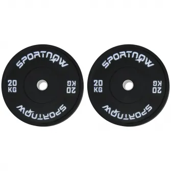 SPORTNOW 2 Placi De Greutati Olimpice De 20 kg, Set De Greutati Pentru Haltere Din Cauciuc, Cu Orificiu De 5 cm, Pentru Acasa, Sala