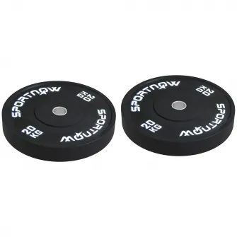 SPORTNOW 2 Placi De Greutati Olimpice De 20 kg, Set De Greutati Pentru Haltere Din Cauciuc, Cu Orificiu De 5 cm, Pentru Acasa, Sala
