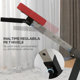 SPORTNOW Banca pentru Hiperextensii, Scaun Roman cu Inaltime Reglabila pentru Spate, Torso, Brate si Antrenament pentru Intregul Corp, Negru