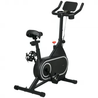 SPORTNOW Bicicleta pentru exercitii fizice, Bicicleta magnetica pentru ciclism in interior, ecran LCD, suport sticle/tableta si sezut confortabil pentru antrenament cardio acasa