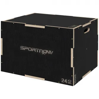 SPORTNOW Cutie de Sarituri Plyometrica 3-in-1, Cutie de Sarituri din Lemn Antiderapanta pentru Exercitii in Sala de Gimnastica de Acasa 76/61/51cm