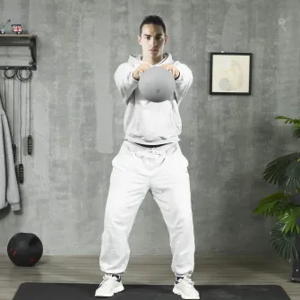 SPORTNOW Gantera kettlebell cu maner larg 8 kg, gantere pentru antrenamente de rezistenta, exercitii pentru imbunatatirea conditiei fizice, antrenamente pentru rezistenta si de baza