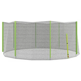 SPORTNOW Plasa de siguranta pentru trambulina rotunda 366cm cu 8 stalpi drepti, Tarc de rezerva din plasa rezistenta la conditiile meteo cu intrare cu fermoar, stalpii nu sunt inclusi, Verde