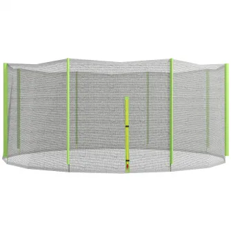 SPORTNOW Plasa de siguranta pentru trambulina rotunda 366cm cu 8 stalpi drepti, Tarc de rezerva din plasa rezistenta la conditiile meteo cu intrare cu fermoar, stalpii nu sunt inclusi, Verde