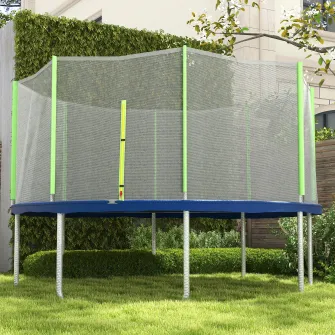 SPORTNOW Plasa de siguranta pentru trambulina rotunda 366cm cu 8 stalpi drepti, Tarc de rezerva din plasa rezistenta la conditiile meteo cu intrare cu fermoar, stalpii nu sunt inclusi, Verde