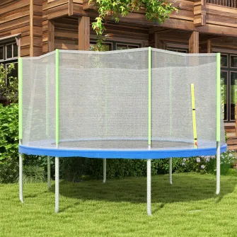 SPORTNOW Plasa de siguranta pentru trambulina rotunda 366cm cu 8 stalpi drepti, Tarc de rezerva din plasa rezistenta la conditiile meteo cu intrare cu fermoar, stalpii nu sunt inclusi, Verde
