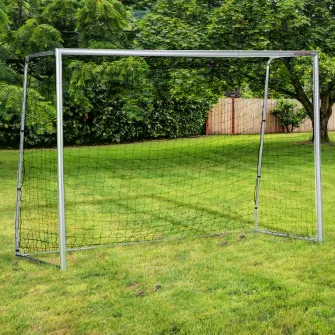 SPORTNOW Poarta de fotbal 10ft x 6,5ft, Plasa de fotbal pentru gradina cu tarusi de sol, montare rapida si simpla, Poarta pentru antrenament