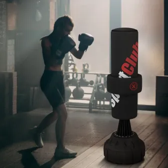 SPORTNOW Sac de Box Independent, Sac de Box Greu cu Tinta Reglabila si Baza cu Greutate Stabila, pentru Box sau Kickboxing