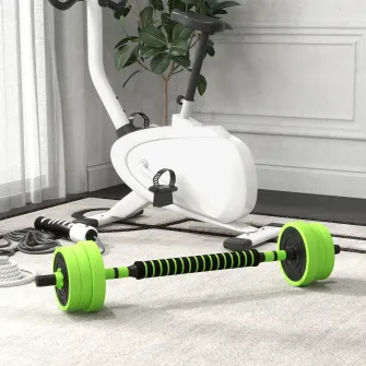 SPORTNOW Set 4-in-1 de Gantere cu Greutate Reglabila, Folosite ca Gantere cu Bara, Gantere Kettlebell, Suport pentru Flotari, Set de Greutati Libere pentru Barbati si Femei pentru Antrenament, 40KG